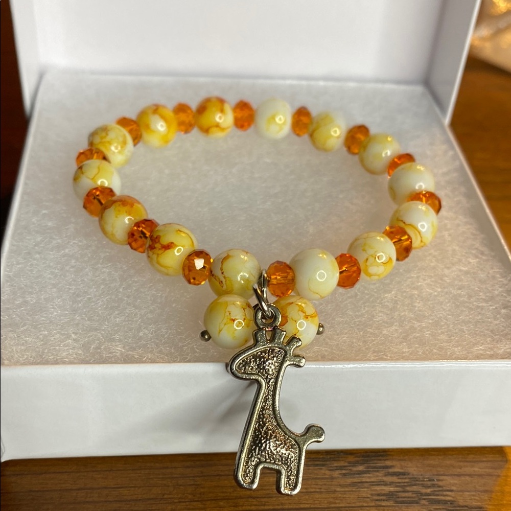 10/$10   Kids Giraffe Charm Bracelet - Orange and Yellow